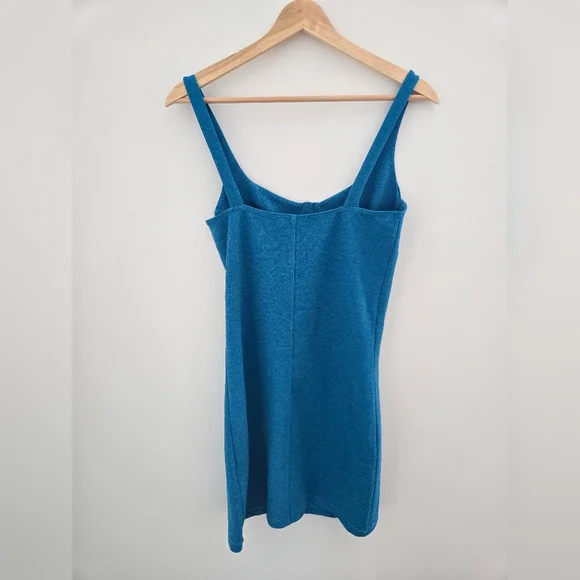 NWT Zara Teal Bodycon Mini Dress – Sleeveless Bustier Fit, Size S - Picture 4 of 4